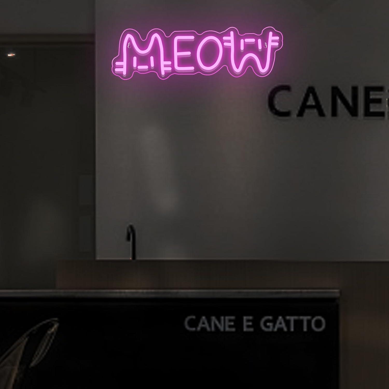 Meow Neon Sign Cat USB Powered - Home Bar Signs reseña y precio
