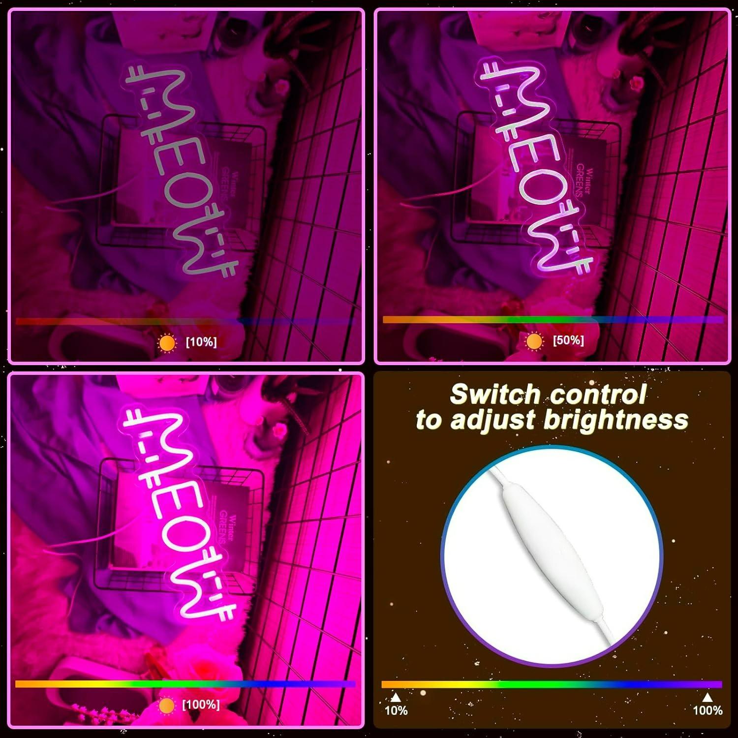 Meow Neon Sign Cat USB Powered - Home Bar Signs reseña y precio