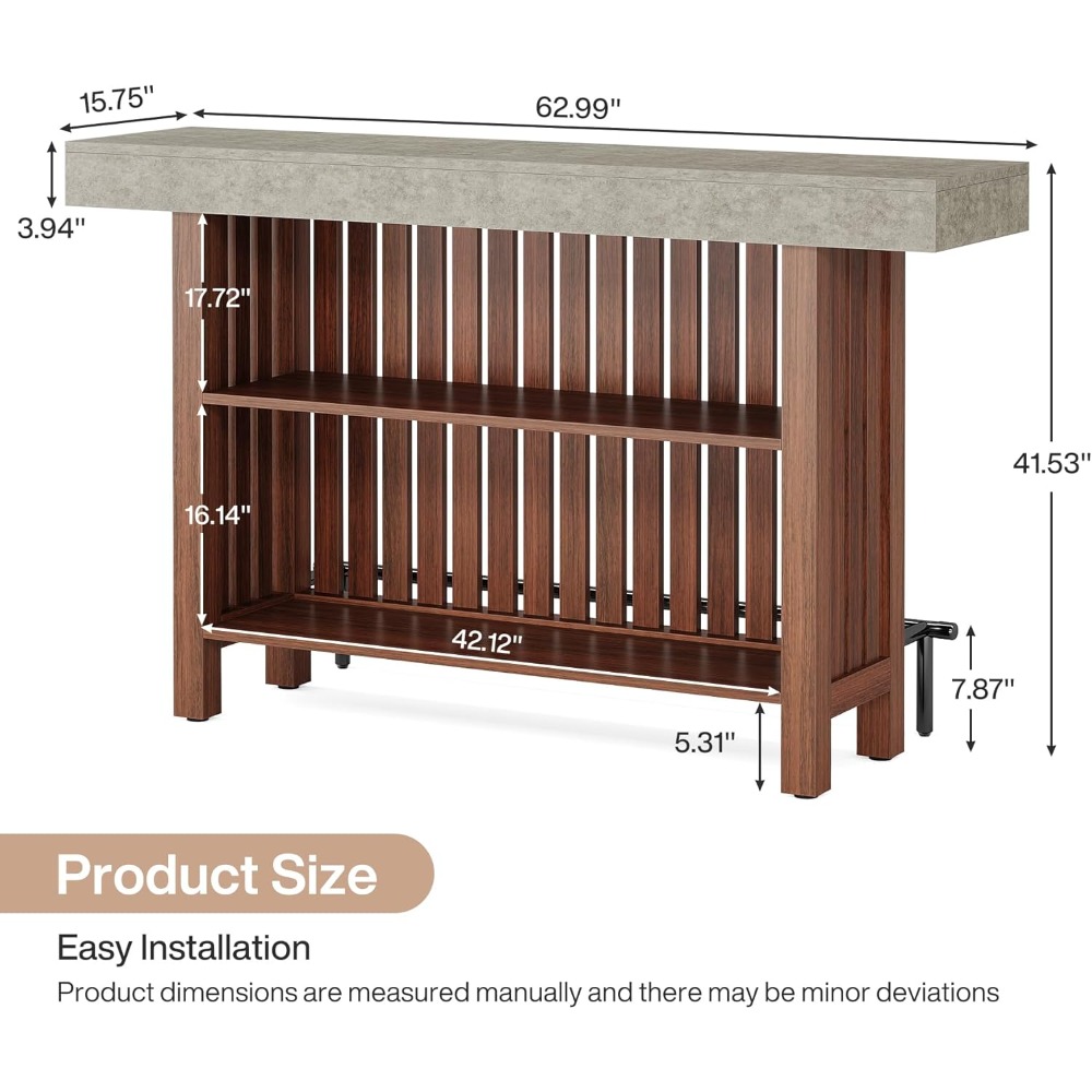 63-Inch Large Home Bar Unit, 2 - Home Bar And Cabinet reseña y precio