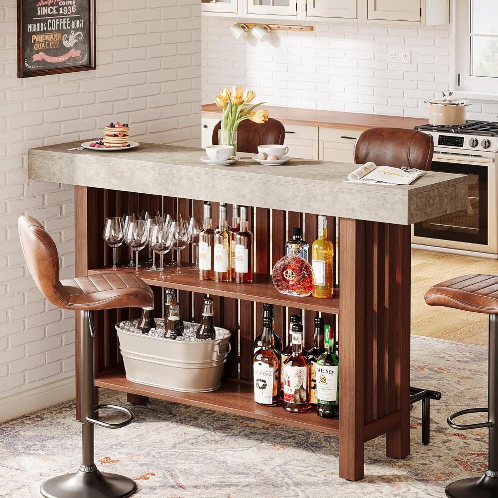 63-Inch Large Home Bar Unit, 2 - Home Bar And Cabinet reseña y precio