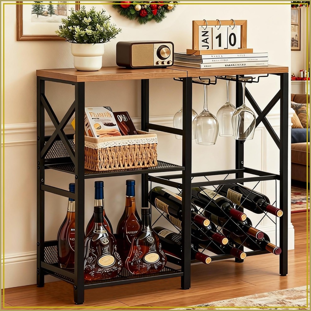 Rustic Freestanding Wine Rack  - Home Bar Shelves reseña y precio
