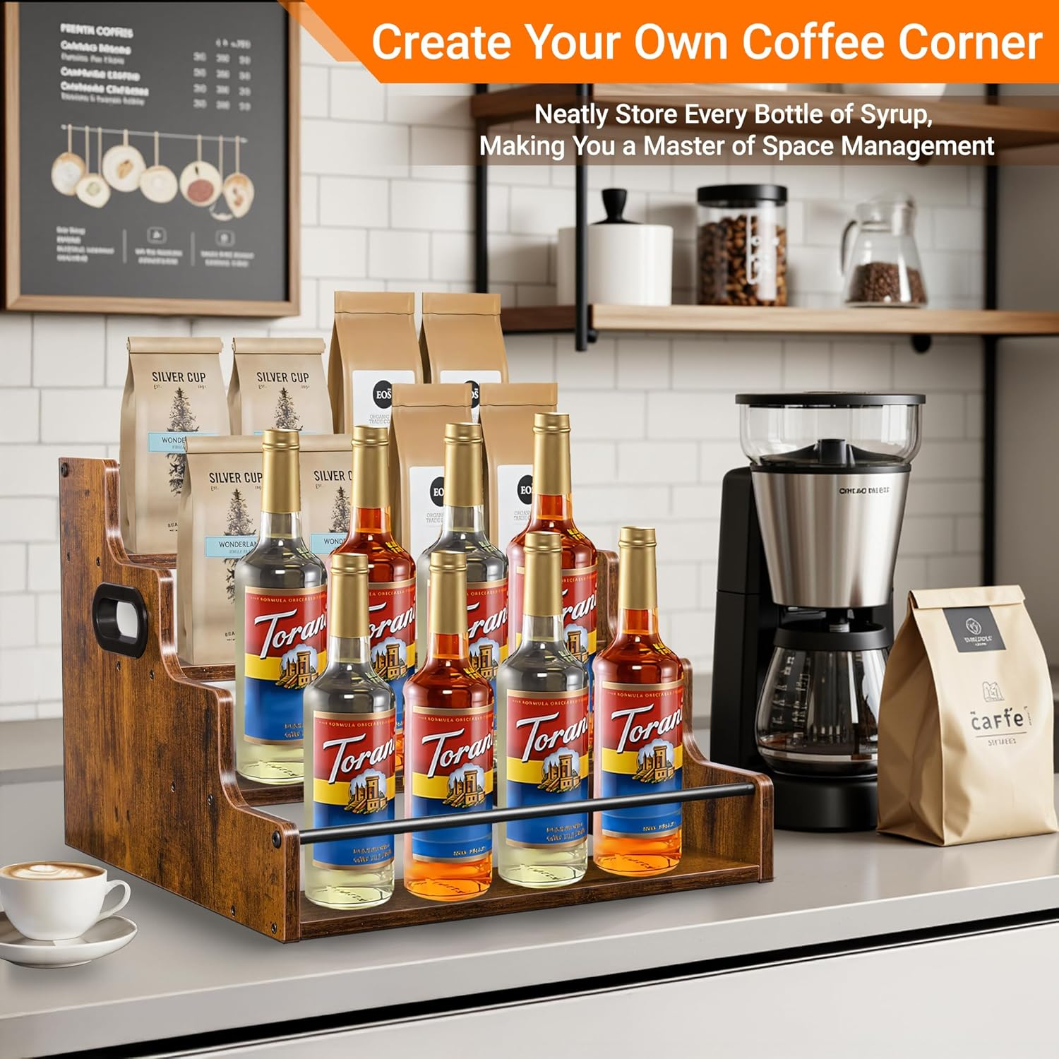 Liquor Bottle Display Shelf, C - Home Bar Stand reseña y precio