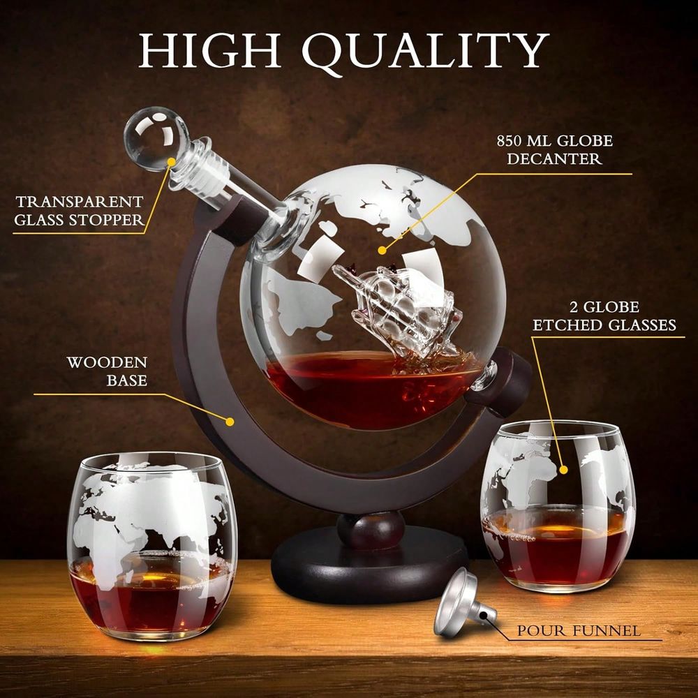 Decanter Sets For Men, Whiskey - Decanter Globe Set reseña y precio