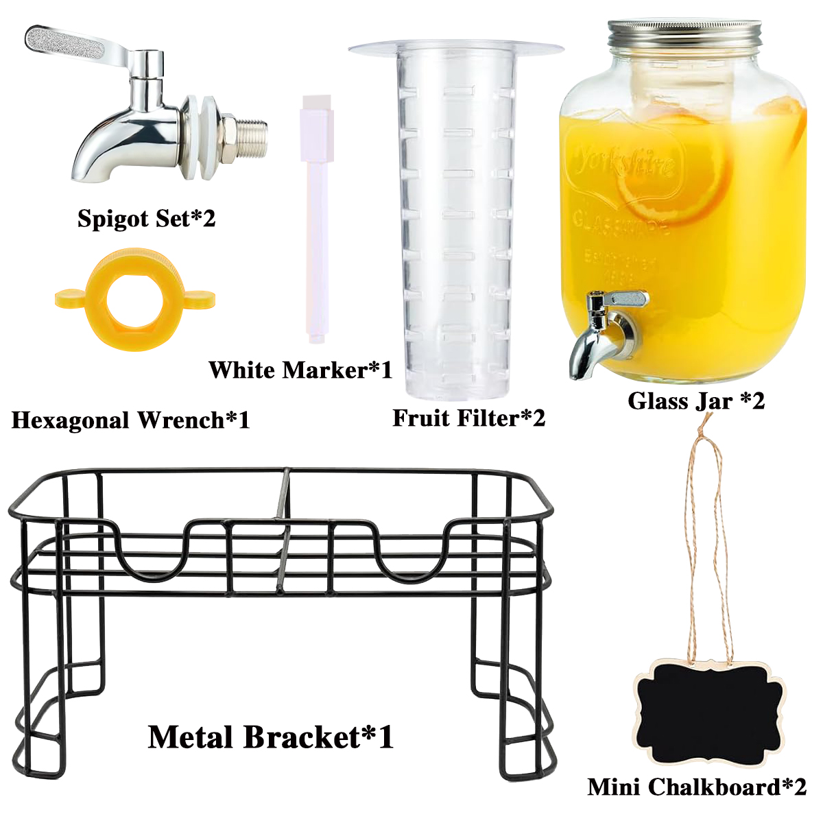 Drink Dispenser 2 Packs 1 Gall - Citrus Juicer Bar reseña y precio