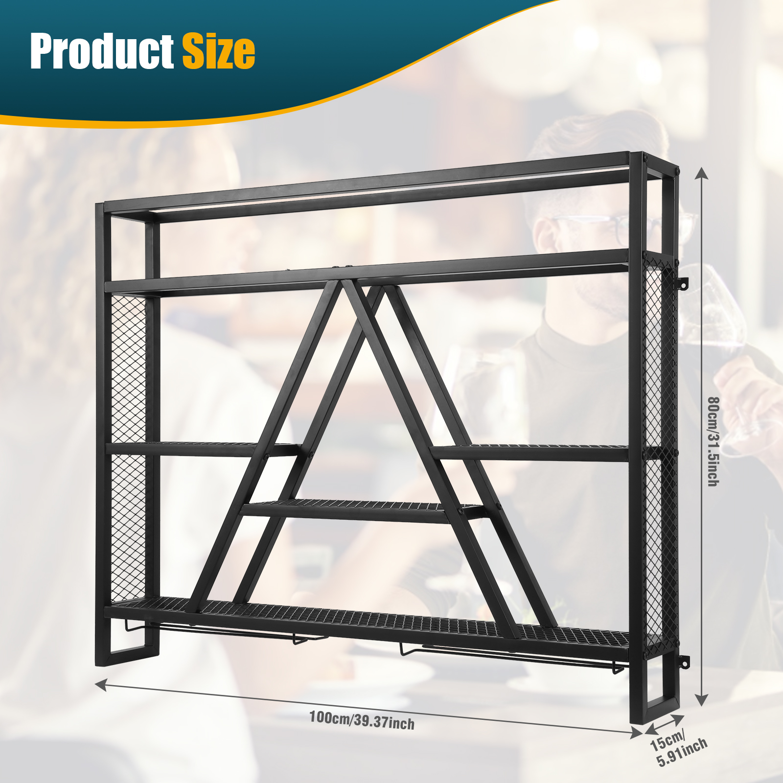 Metal Bottle & Glass Holder Mu - Home Bar Shelves reseña y precio