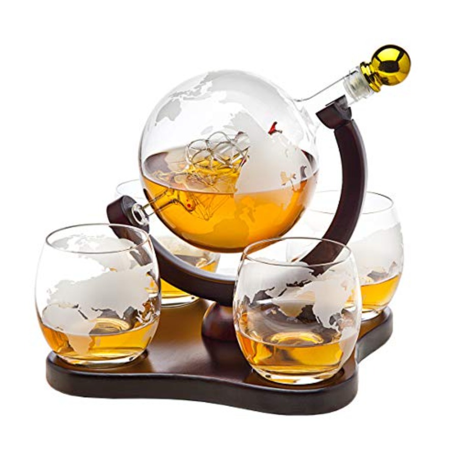 Whiskey Decanter Globe Set wit - Decanter Globe Set reseña y precio