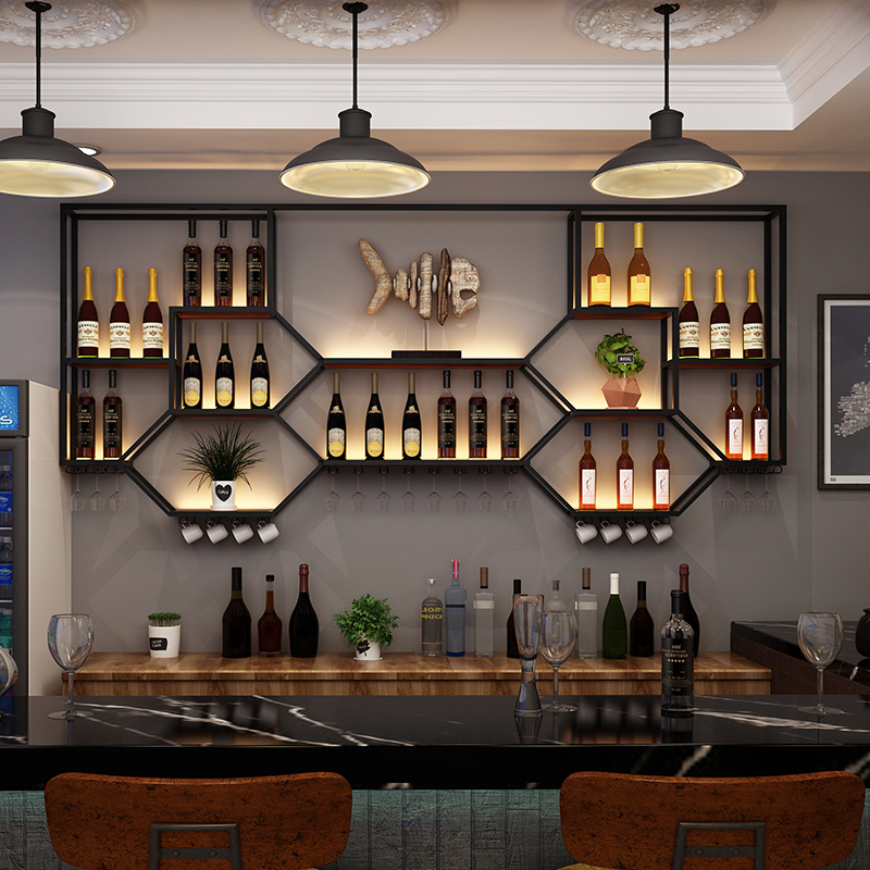 Metal Shelves Wine Cabinet Liv - Home Bar Shelves reseña y precio