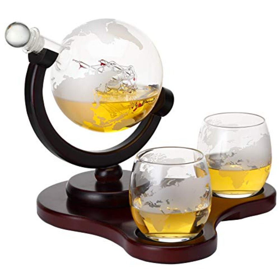 Whiskey Globe Decanter Set wit - Decanter Globe Set reseña y precio