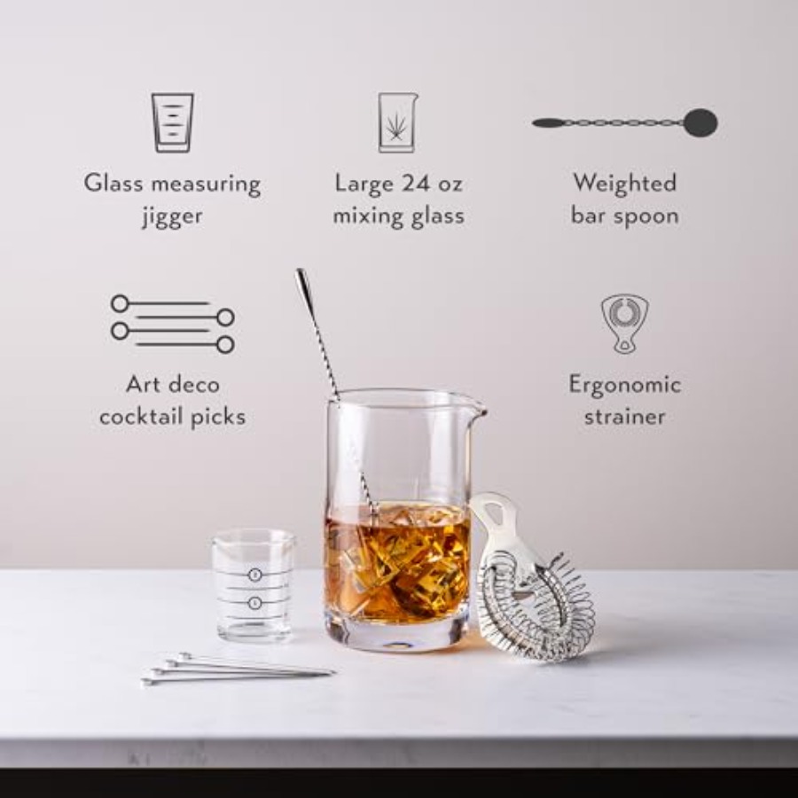 Cocktail Mixing Glass, Old Fas - Home Bar Set reseña y precio