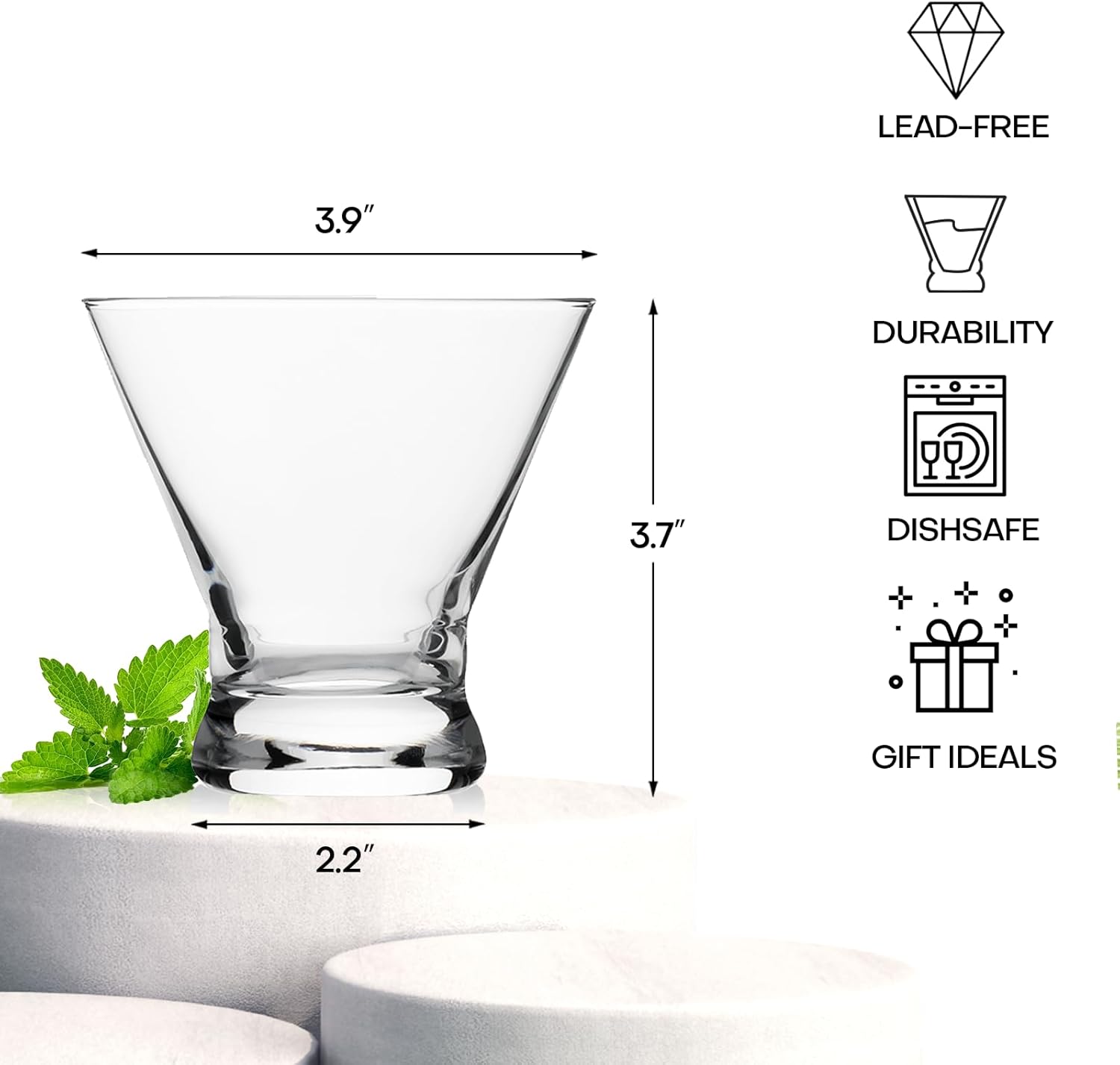 Stemless Martini Glasses Set o - Home Bar Set reseña y precio