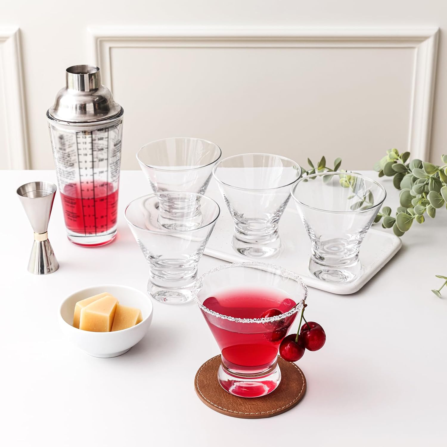 Stemless Martini Glasses Set o - Home Bar Set reseña y precio